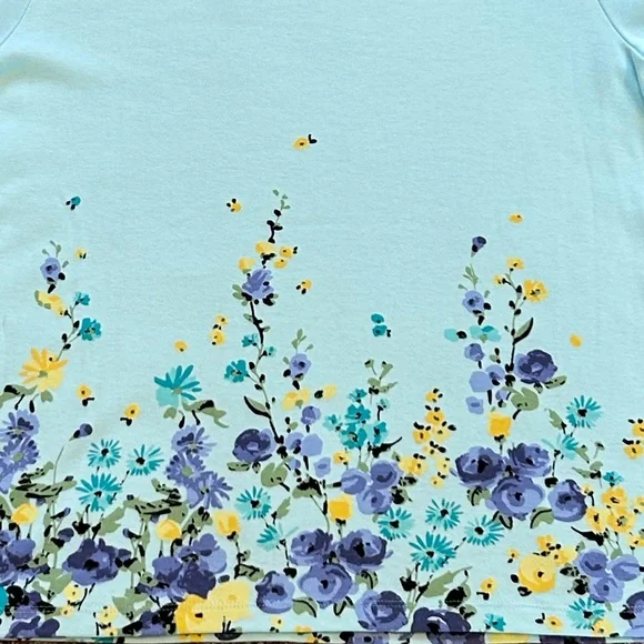 Karen Scott Floral Top with boat Neck & Wide Arm Cuff. Women’s XL EUC - Picture 6 of 13